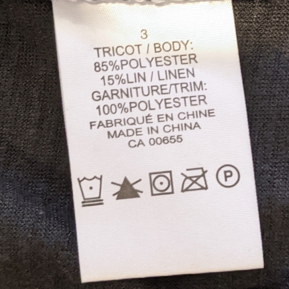 PENNINGTONS mblm black semi sheer top sz 3 - Picture 5 of 5